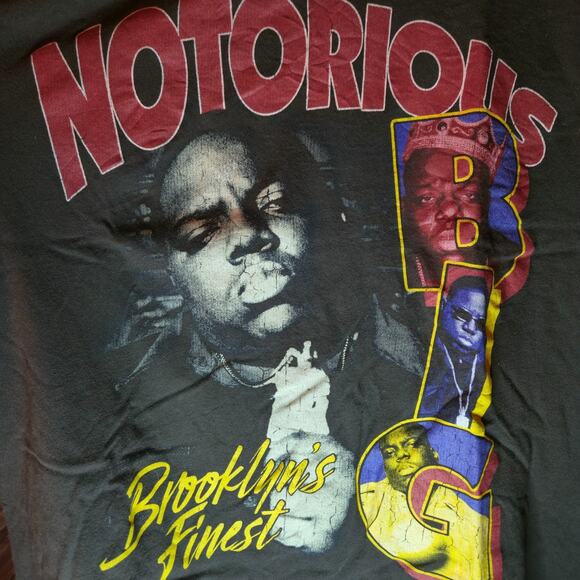 Notorious B.I.G. T-Shirt Mens Medium Black Brooklyn’s Finest Biggie Smalls Rap - Picture 2 of 3
